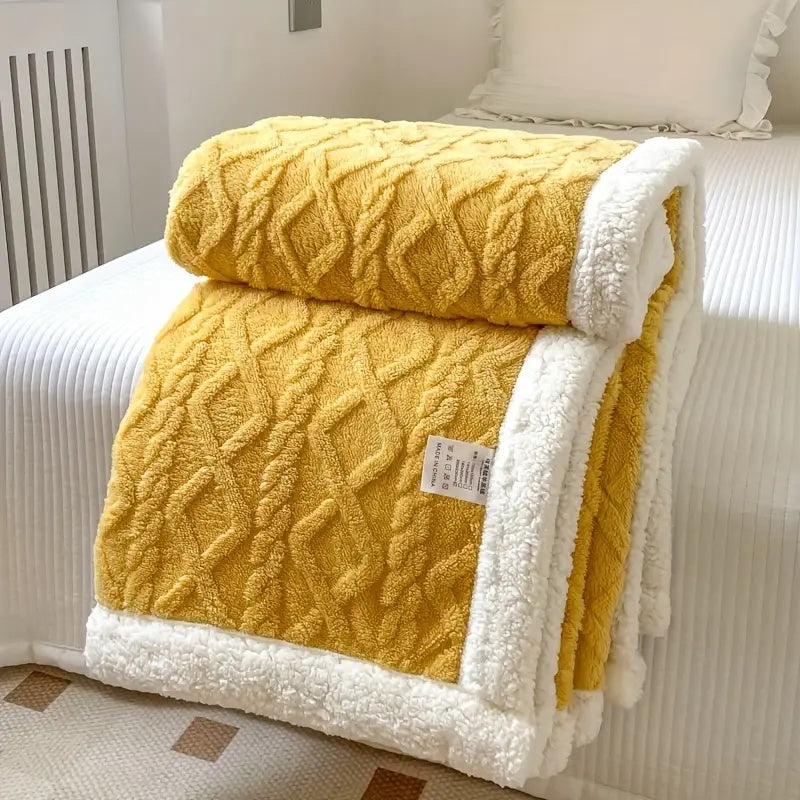 Manta de forro polar Sherpa suave - Edredón reversible de lujo para calidez y comodidad en casa y al aire libre