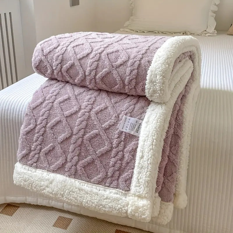 Manta de forro polar Sherpa suave - Edredón reversible de lujo para calidez y comodidad en casa y al aire libre