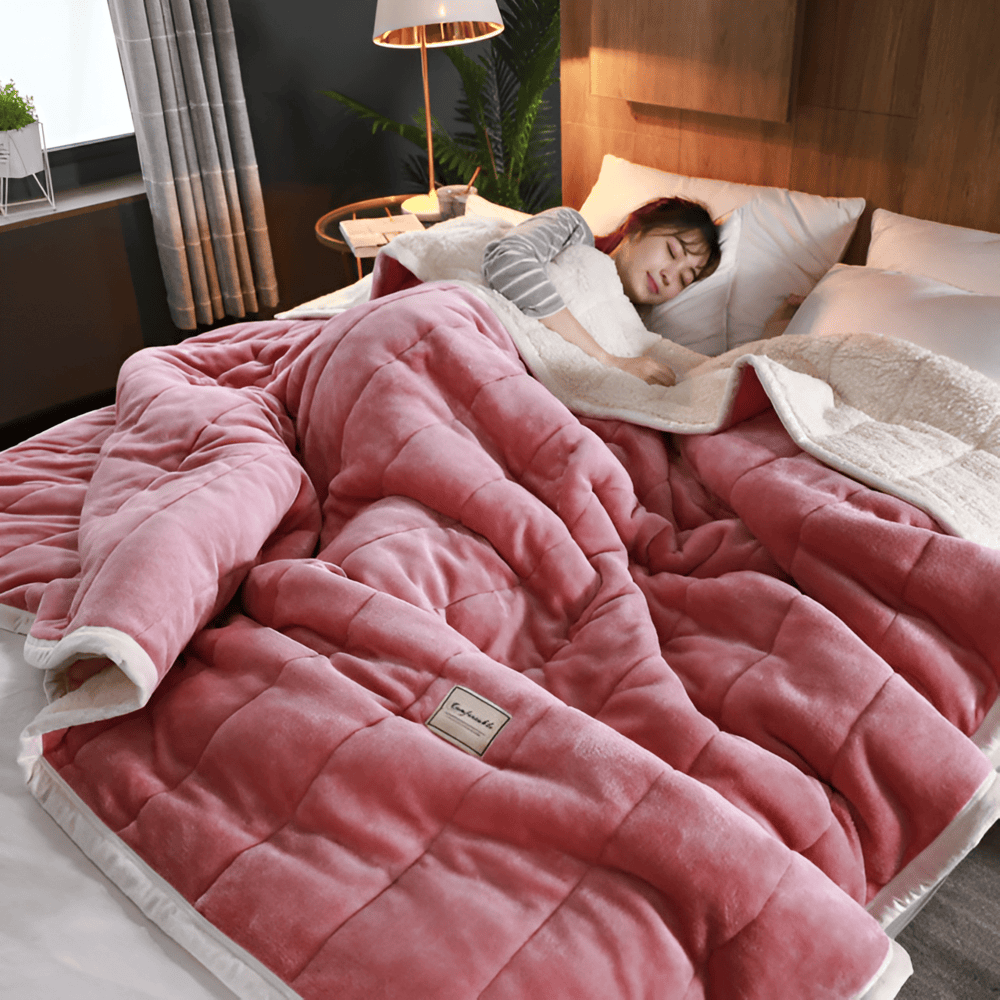 Manta de forro polar Sherpa acogedora – ultra suave, cálida y lujosa para cama y sofá