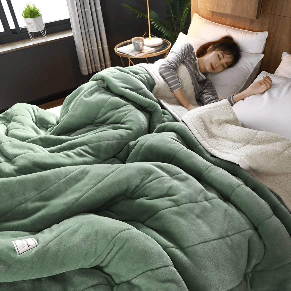 Manta de forro polar Sherpa acogedora – ultra suave, cálida y lujosa para cama y sofá