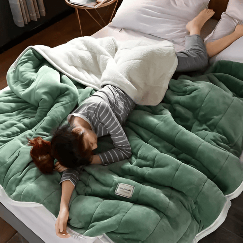 Manta de forro polar Sherpa acogedora – ultra suave, cálida y lujosa para cama y sofá