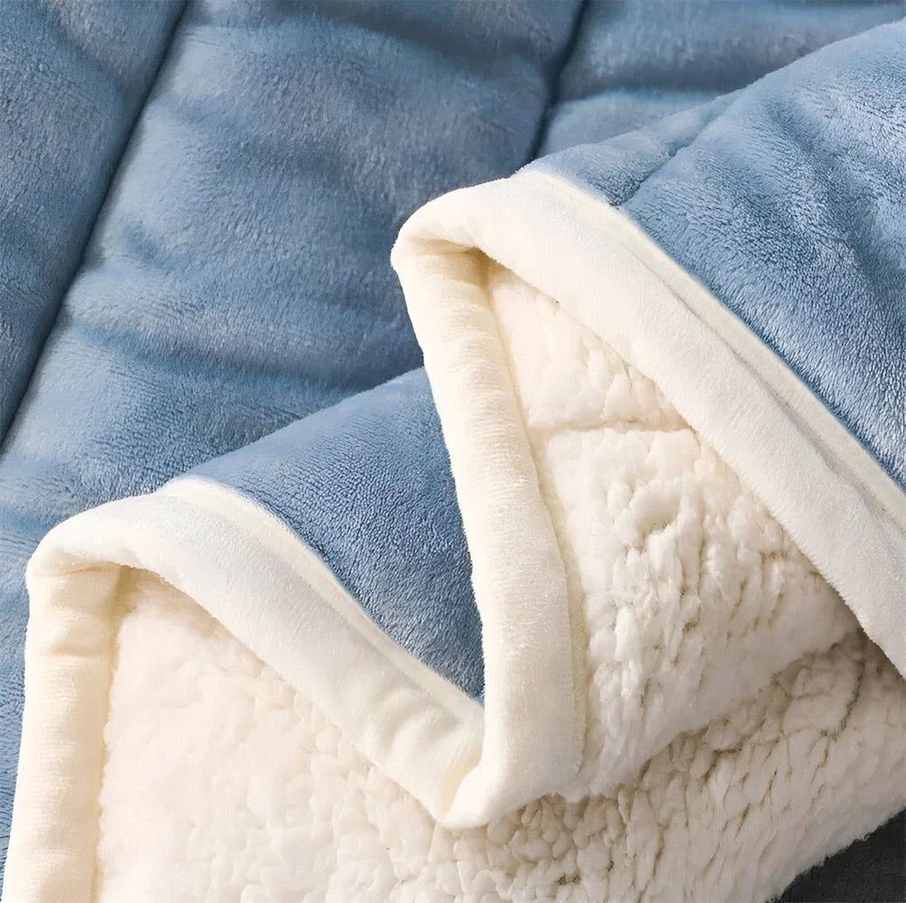 Manta de forro polar Sherpa acogedora – ultra suave, cálida y lujosa para cama y sofá
