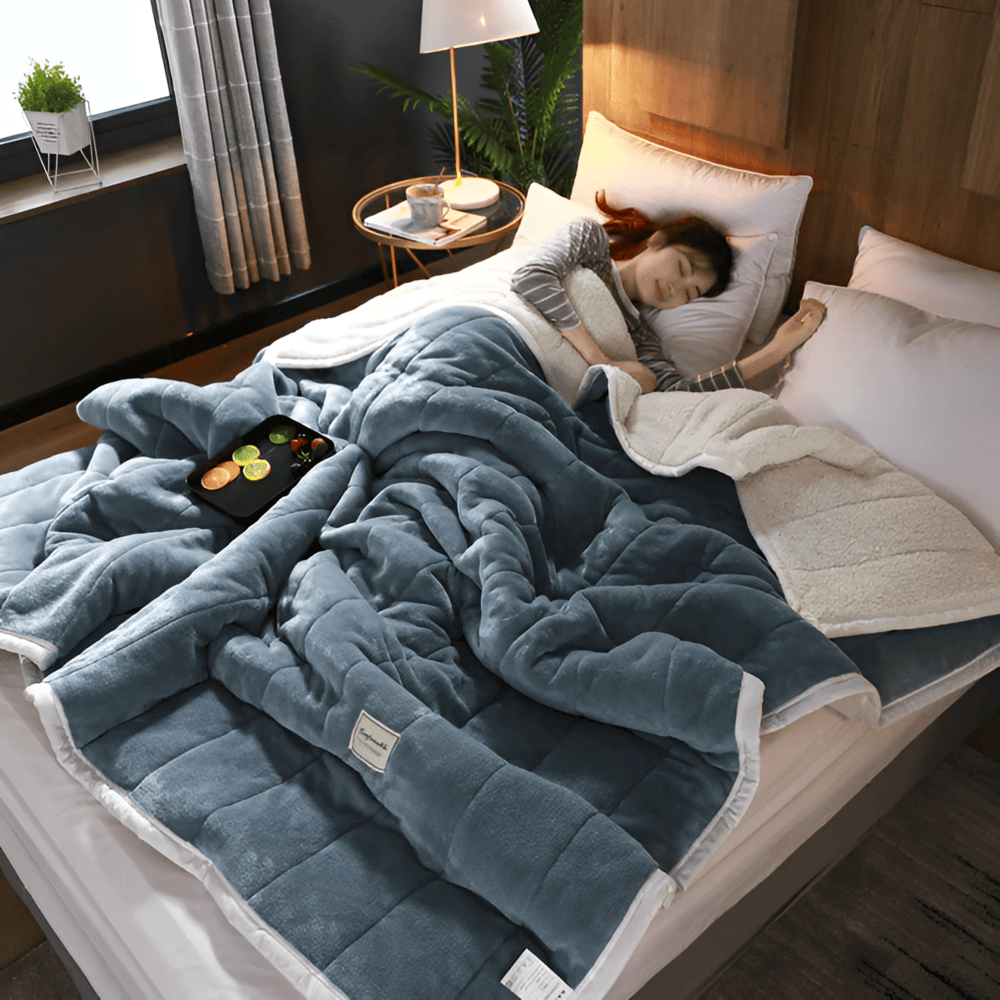 Manta de forro polar Sherpa acogedora – ultra suave, cálida y lujosa para cama y sofá