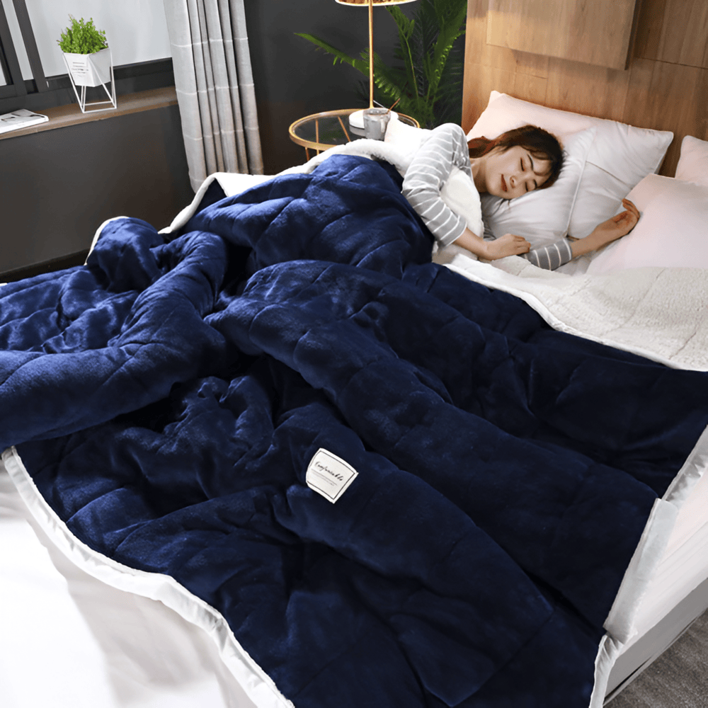 Manta de forro polar Sherpa acogedora – ultra suave, cálida y lujosa para cama y sofá