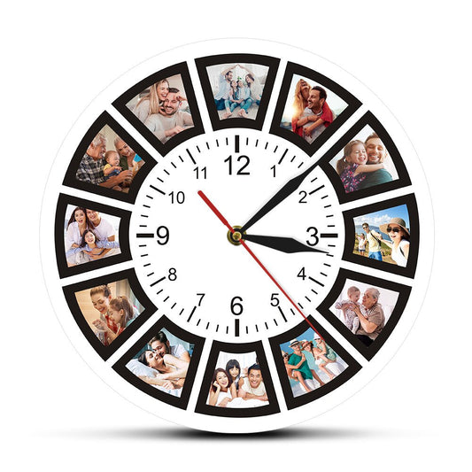 Camena - Reloj de Pared Personalizado Único con Fotos para Decoración Acogedora del Hogar