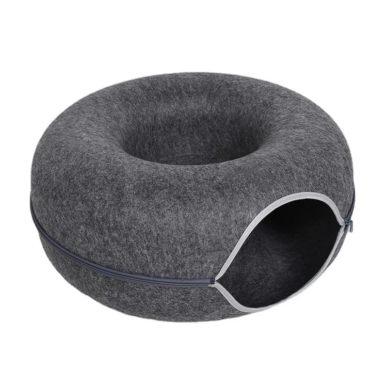 Cama de lujo para gatos para dos con túnel interactivo para mayor comodidad y diversión