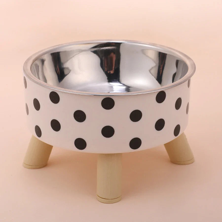 Cuenco de comida y agua de seguridad para el cuello de lujo con soporte elevado para gatos y perros