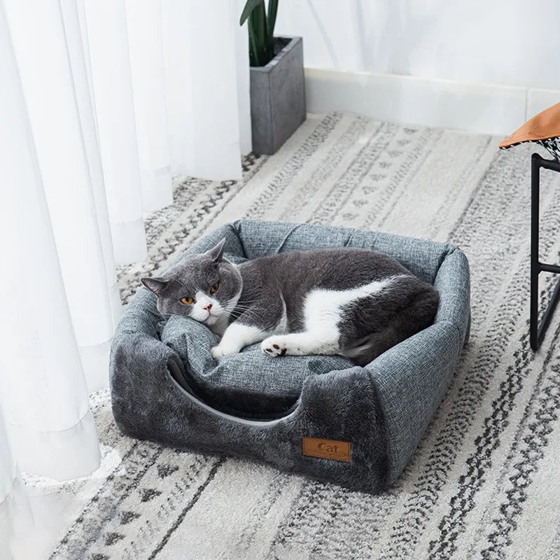 Casa cerrada de lujo para gatos para máxima calidez, comodidad y seguridad