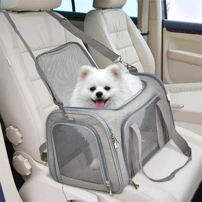 Bolsa transportadora lateral suave cómoda y segura para perros