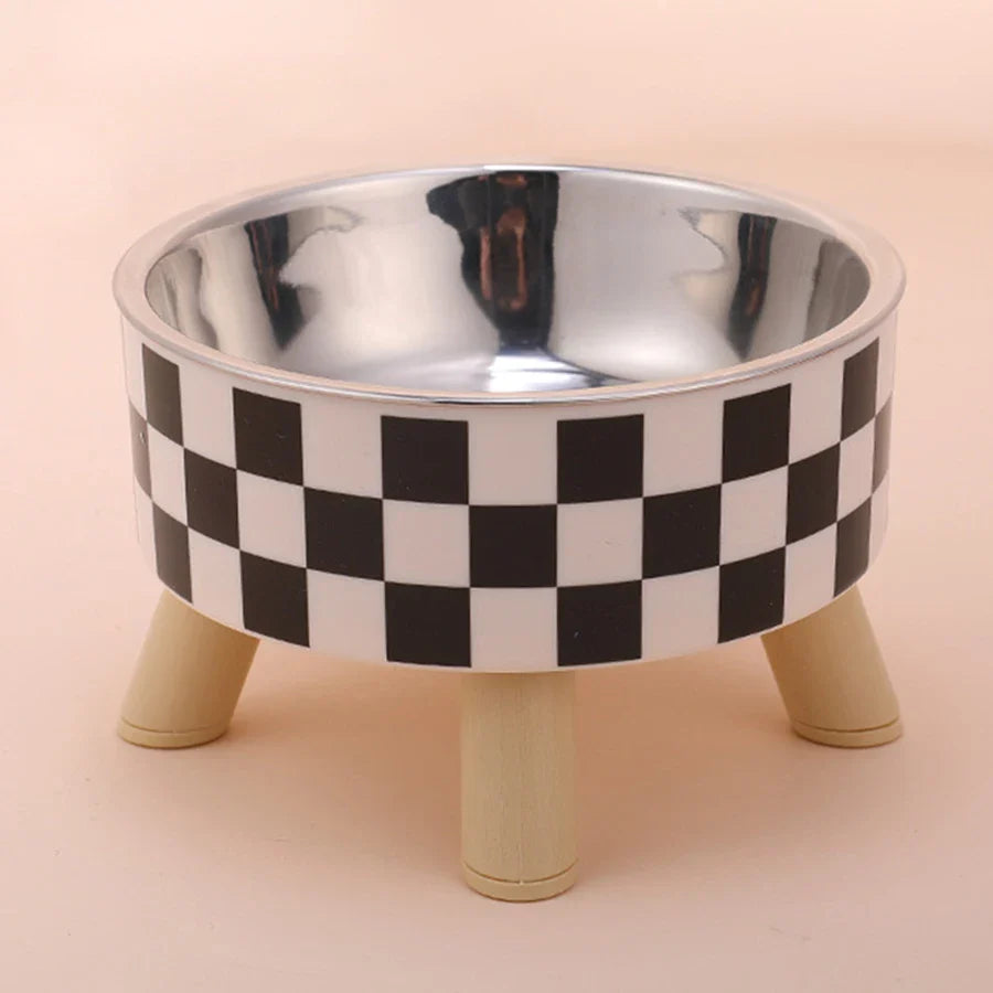 Cuenco de comida y agua de seguridad para el cuello de lujo con soporte elevado para gatos y perros