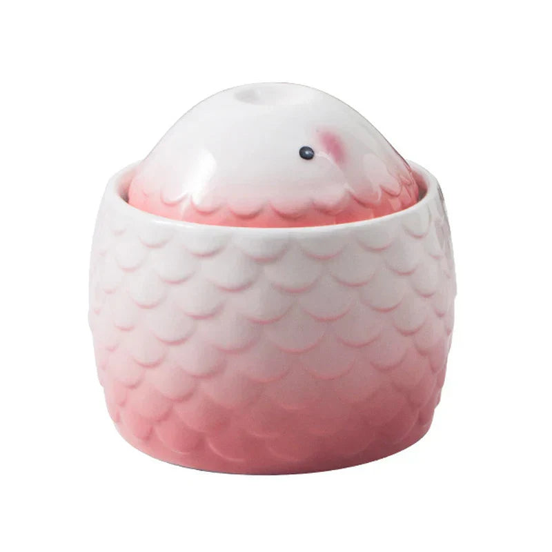 Fuente de agua de cerámica de lujo para mascotas - Placer de bebida fresca y saludable