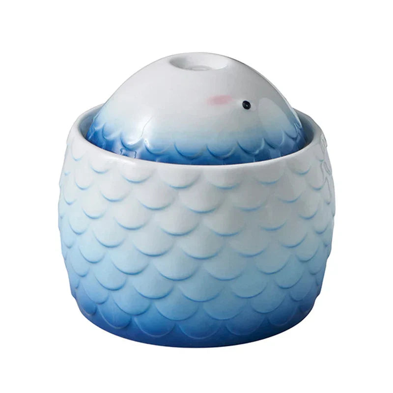 Fuente de agua de cerámica de lujo para mascotas - Placer de bebida fresca y saludable