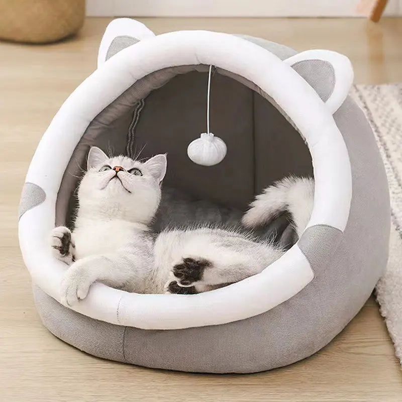 Cama de lujo para mascotas para gatos y perros – comodidad y calidez en uno