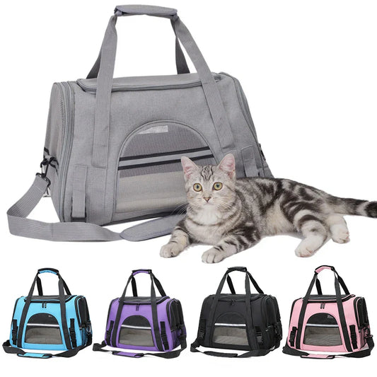 Mochila transportadora portátil compacta y elegante para mascotas para transporte fácil