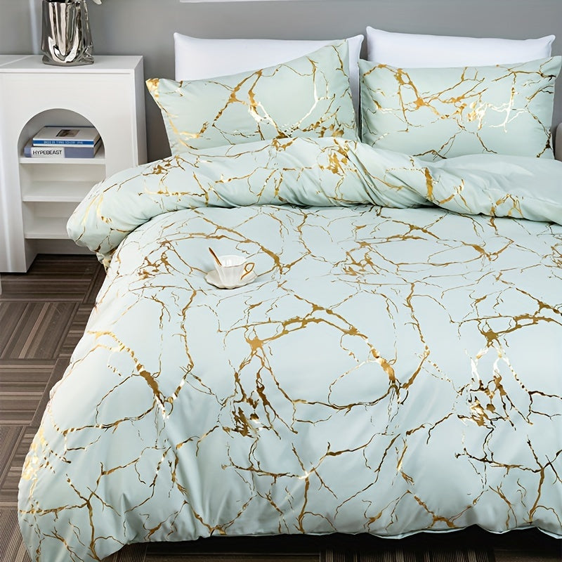 Funda nórdica de diseño de mármol de lujo para un dormitorio elegante y cómodo