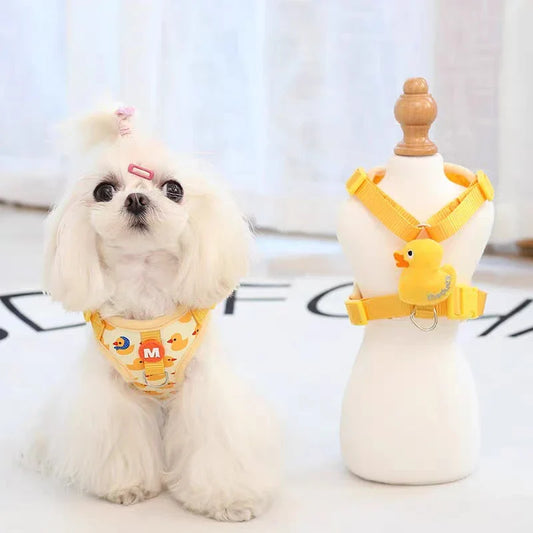 Conjunto lindo de arnés y correa de dibujos animados para cachorros