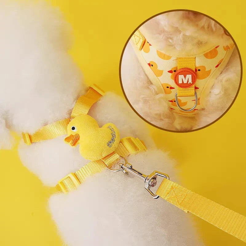 Conjunto lindo de arnés y correa de dibujos animados para cachorros