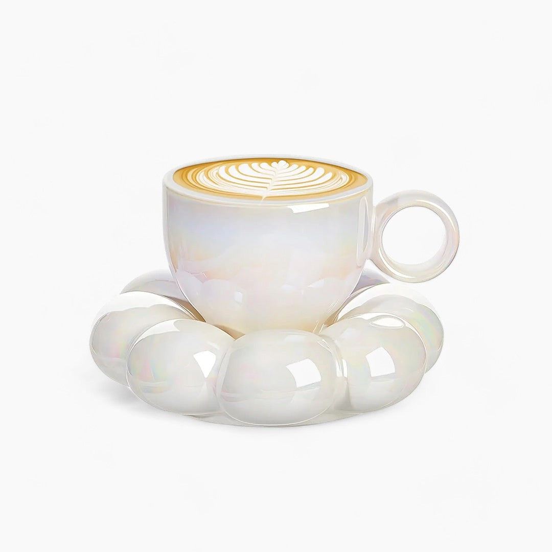 Taza elegante de girasol con patrón floral perfecta para un desayuno hermoso