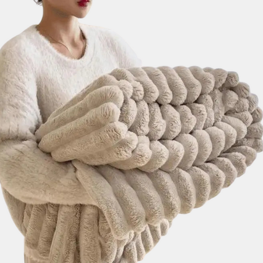 Manta de forro polar súper suave Ultimate Comfort Luxe con piel sintética de alta calidad para abrazos cálidos y ambiente acogedor
