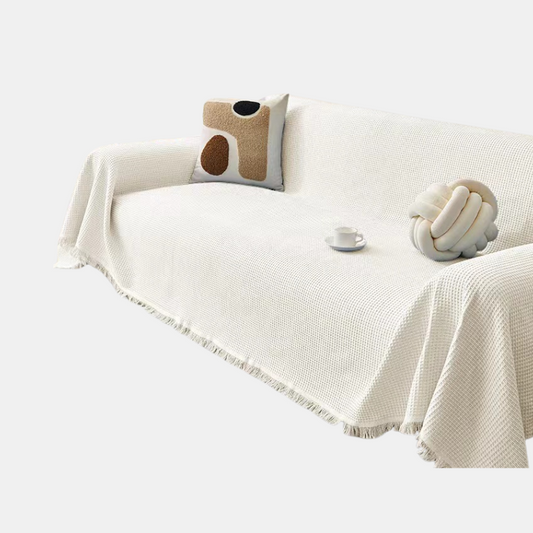 Elegante funda de sofá de algodón transpirable - protector de muebles duradero y moderno