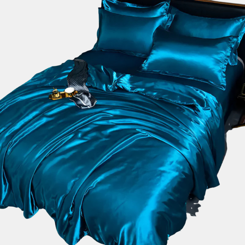 Lujosas sábanas de cama sedosas | Comodidad transpirable, suave y elegante para el dormitorio