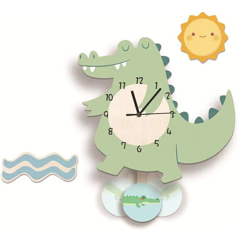 Brilvo - Reloj de Pared Encantador de Animales para Niños