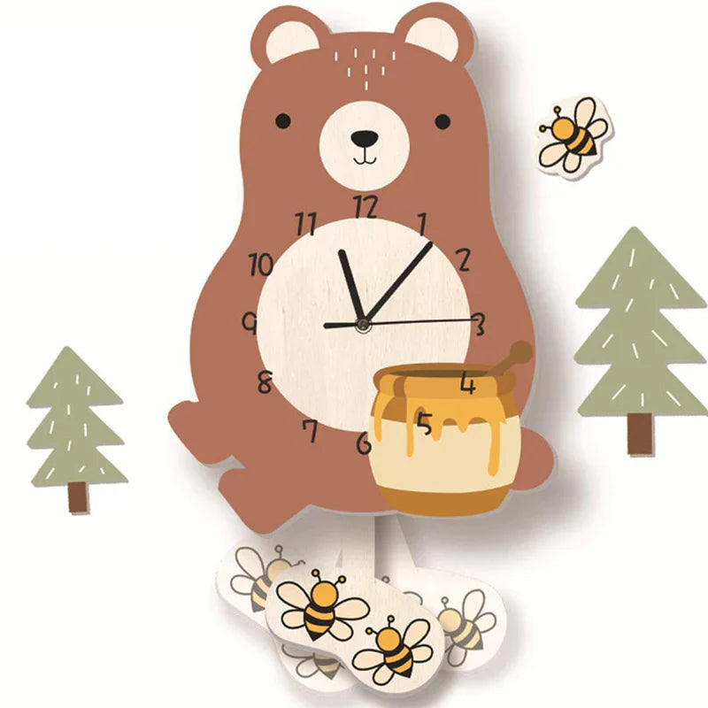 Brilvo - Reloj de Pared Encantador de Animales para Niños