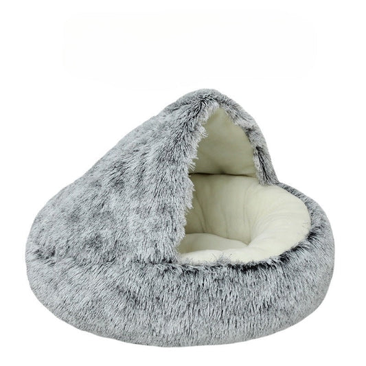 Cojín Redondo para Gatos | Cesta de Invierno de Lujo y Saco de Dormir para Gatos Cómodos