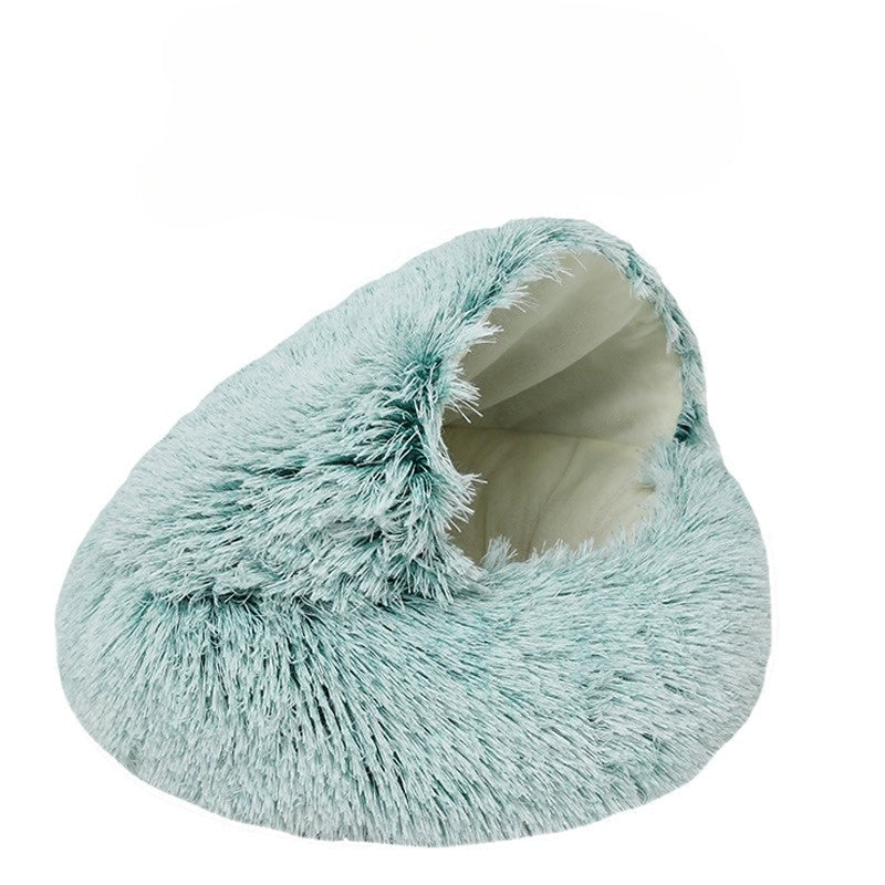 Cojín Redondo para Gatos | Cesta de Invierno de Lujo y Saco de Dormir para Gatos Cómodos