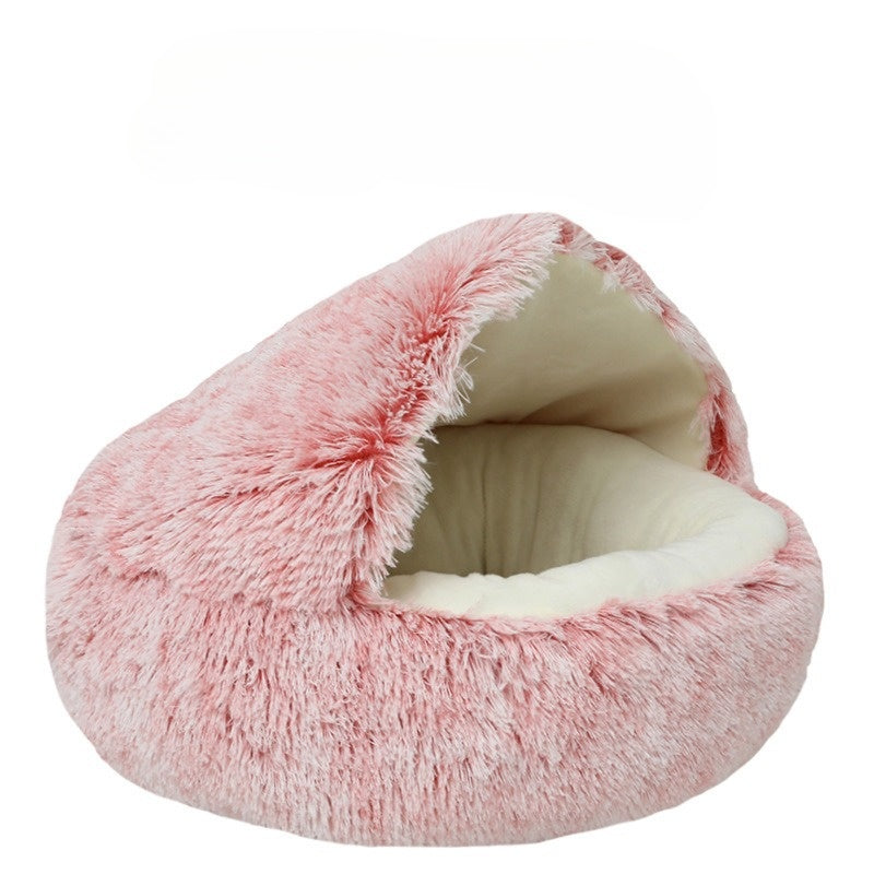 Cojín Redondo para Gatos | Cesta de Invierno de Lujo y Saco de Dormir para Gatos Cómodos