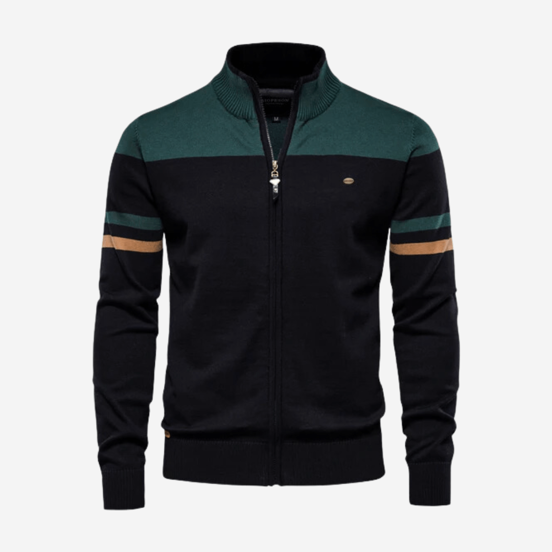 Falko - Trendy Zip-up Sweatshirt with Modern Collar for a Stylish Look