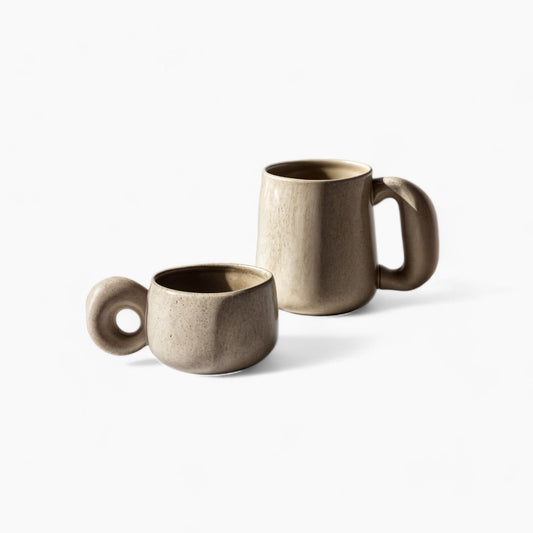 LouvStone - Tazas de Piedra Auténticas | Cerámica Artesanal Hecha a Mano para Mesa