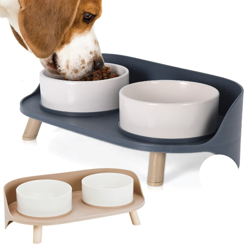 Estación de alimentación de lujo para perros grandes con base antideslizante para una alimentación fácil