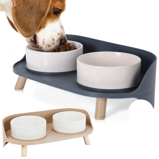 Estación de alimentación de lujo para perros grandes con base antideslizante para una alimentación fácil