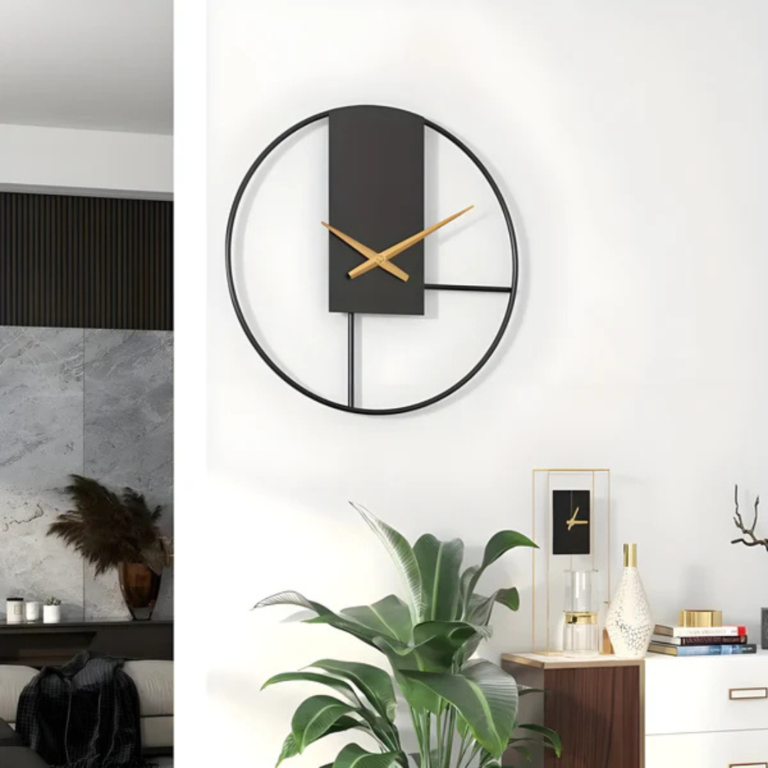 Aurum - Reloj de Pared Minimalista Elegante | Diseño Silencioso Estilizado y Calmante