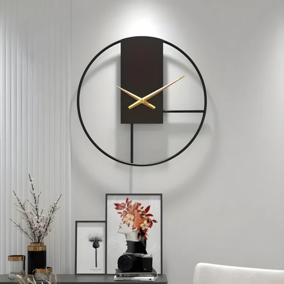 Aurum - Reloj de Pared Minimalista Elegante | Diseño Silencioso Estilizado y Calmante