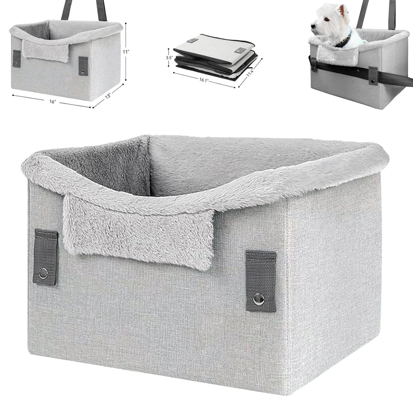 Asiento de coche cómodo y portátil para perros pequeños