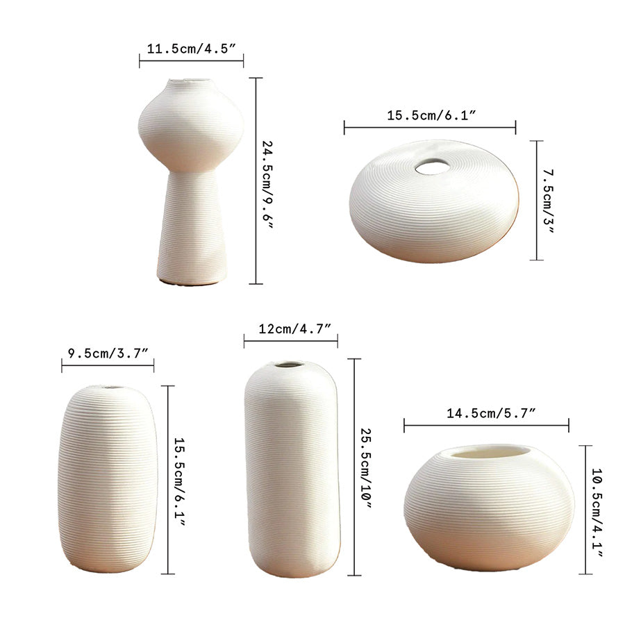 Jarrón de cerámica hecho a mano Blanche