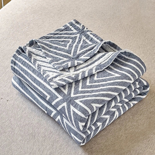 Edredón ligero y transpirable de algodón japonés de tres capas - Manta de cama elegante y cómoda