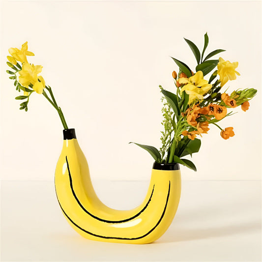 Seralith - Jarrón decorativo moderno único en forma de plátano para interiores elegantes