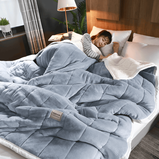 Manta de forro polar Sherpa acogedora – ultra suave, cálida y lujosa para cama y sofá