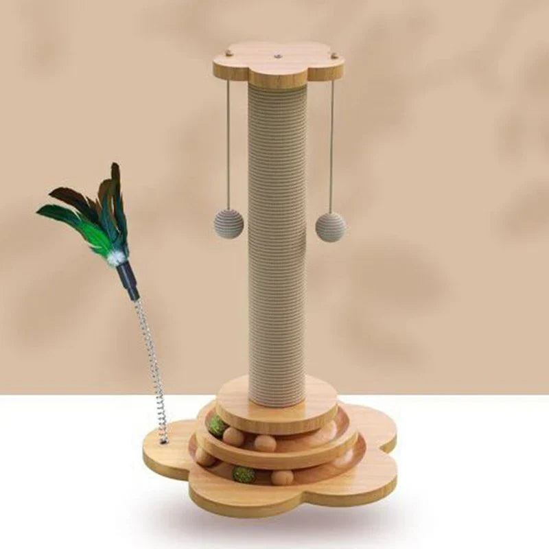 Juguete de Gato de Madera Estiloso con Tabla para Rascar
