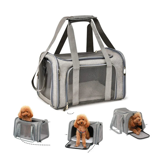 Bolsa transportadora lateral suave cómoda y segura para perros