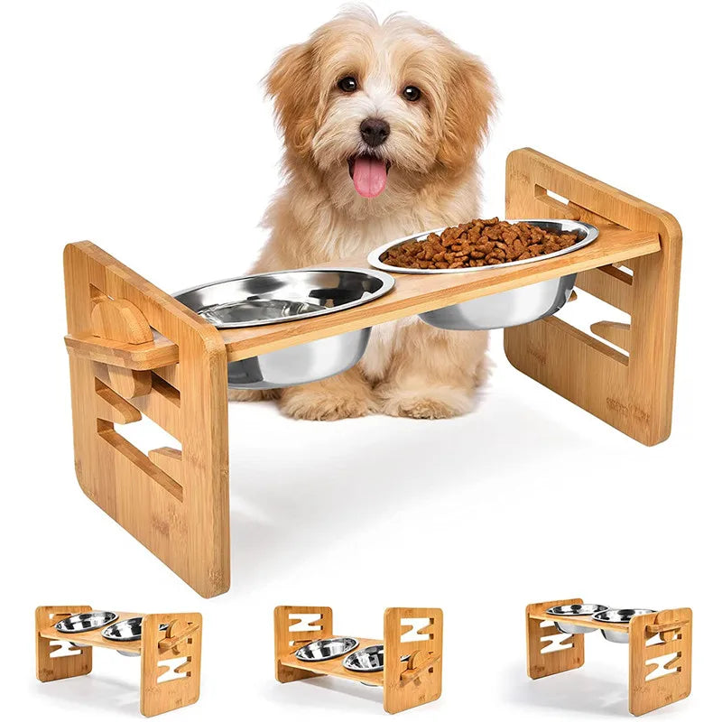 Cuenco elevado de lujo para comida y agua para una experiencia de comedor elegante y conveniente