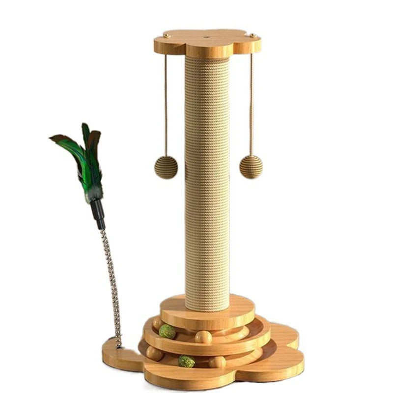 Juguete de Gato de Madera Estiloso con Tabla para Rascar