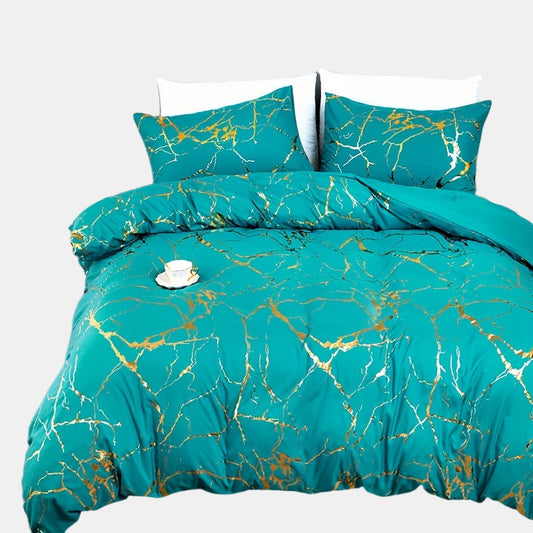 Funda nórdica de diseño de mármol de lujo para un dormitorio elegante y cómodo