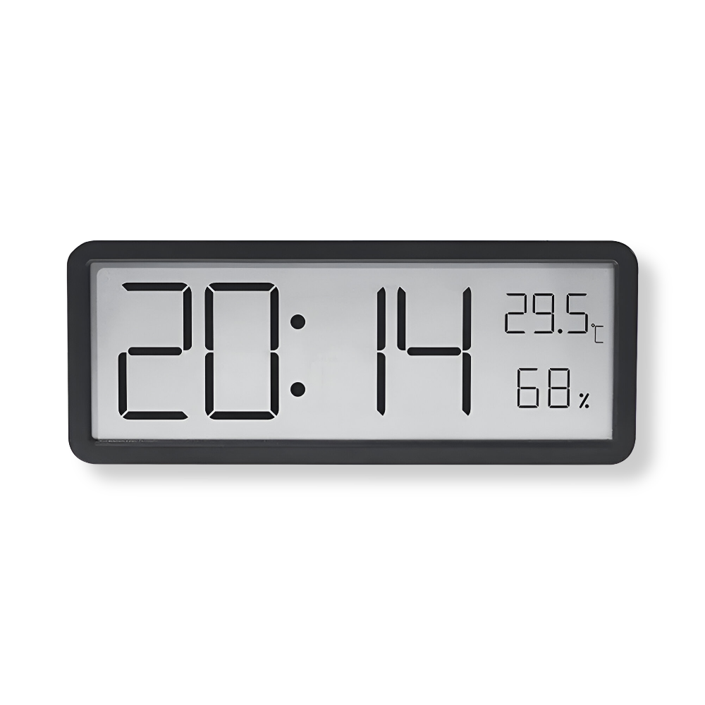 Ione - Reloj de Pared LED Digital Moderno con Pantalla de Temperatura y Humedad