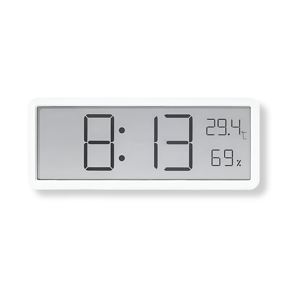 Ione - Reloj de Pared LED Digital Moderno con Pantalla de Temperatura y Humedad