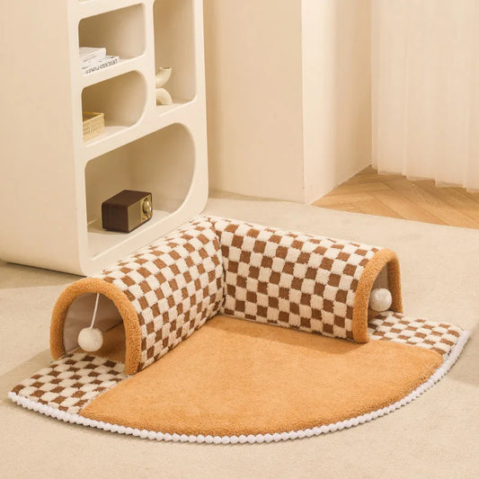 Túnel de juego y casa de lujo para gatos