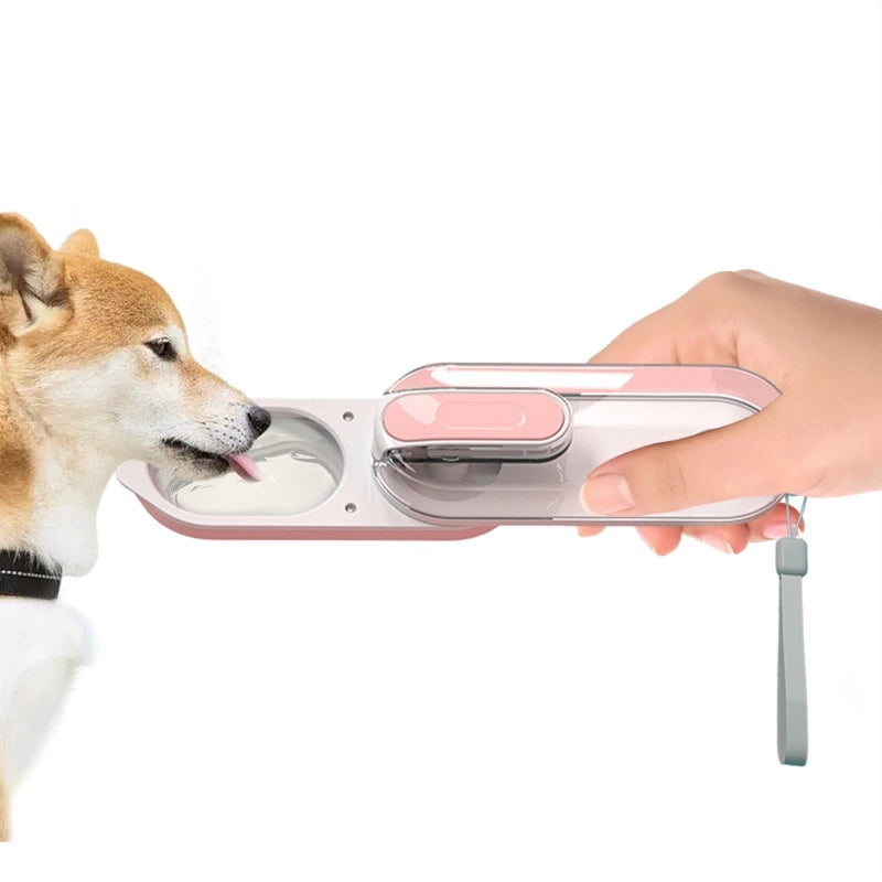 Botella de agua plegable práctica para viajar fácilmente con mascotas